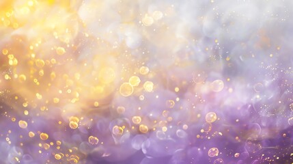 Canvas Print - a blurry background with bokeh lights in purple and yellow colors.