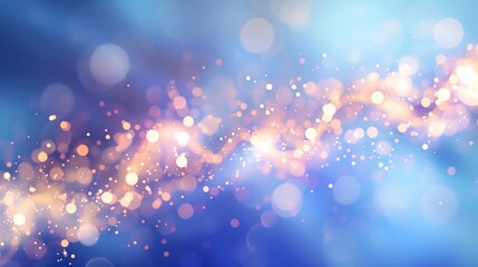 Canvas Print - a blue and gold abstract bokeh background.