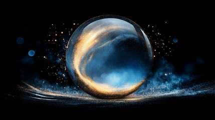 Wall Mural - mystical orb of cosmic whispers: a captivating sphere shimmers, displaying intricate celestial patte