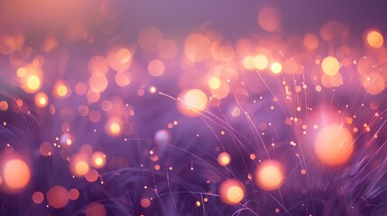Wall Mural - abstract background of glowing light and bokeh, with a purple background.