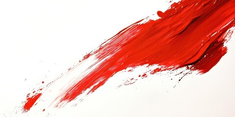 Poster - A red brush stroke on a white background