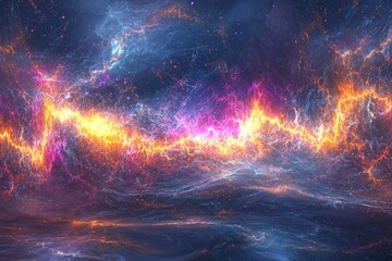 Wall Mural - Cosmic nebula with vibrant light