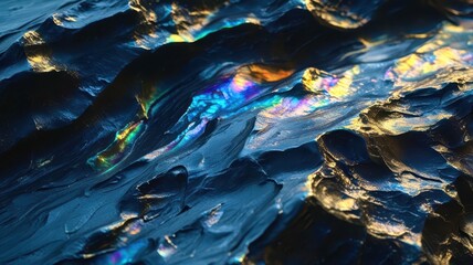 Poster - A body of water with a blue and gold color scheme