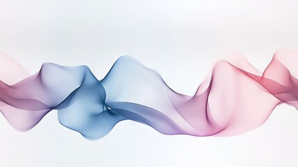 Wall Mural - a clear picture of a vibrant pink-blue wave on a white canvas, with ample space for text or graphics