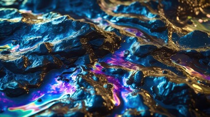 Poster - A rocky landscape with a blue and purple hue