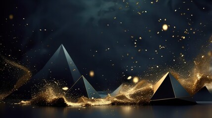 Wall Mural - a black and gold background with a lot of glitter