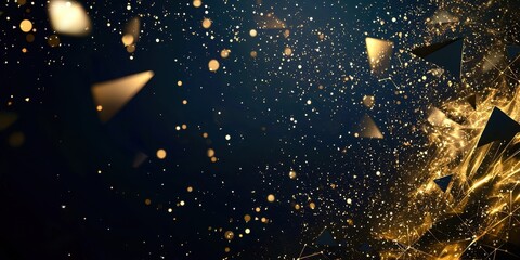 Wall Mural - a gold and black background with a lot of glitter