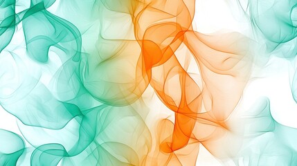 Wall Mural - an image of orange and blue smoke on a white background with a green and orange stripe dividing it i