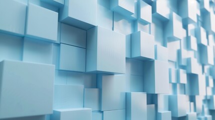 Wall Mural - abstract blue wallpaper square cube modern geometry shape backgrounds light wall minimalist interior