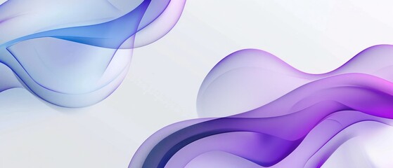 Wall Mural - soft transparent thin purple violet white wallpaper smooth curve flow wave ripple horizontal.
