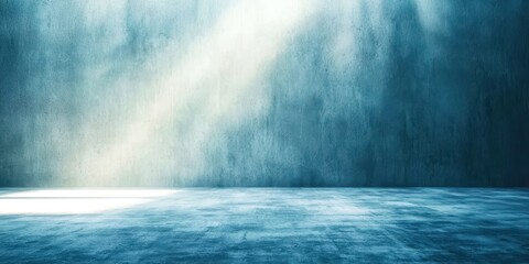 Wall Mural - a blue wall with a light shining on it