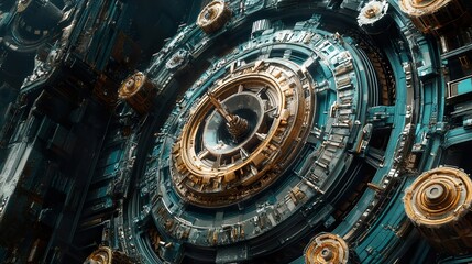 Wall Mural - futuristic machine: intricate design and engineering marvel