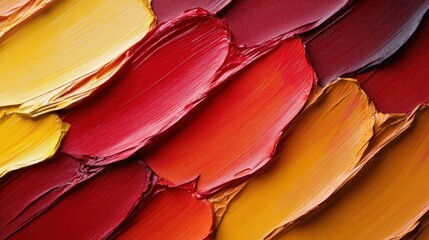 Wall Mural - Red and Yellow Paint Swatches, Close-Up Texture