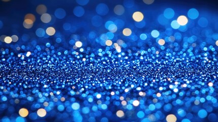 Wall Mural - Sparkling Blue Glitter Background Bokeh Lights