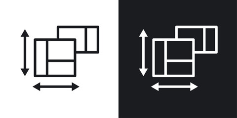 House plan icons set in black and white stroke lines