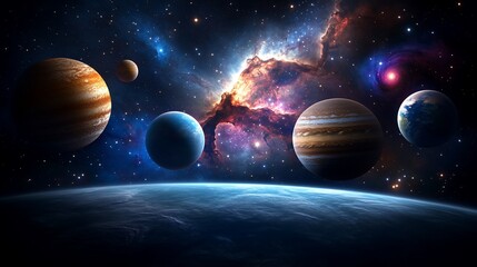 planetary alignment planets align, space background, cosmos usage