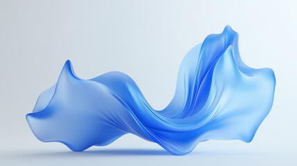 Wall Mural - 3d Abstract blue wave on light background, 3d render background, wallpaper