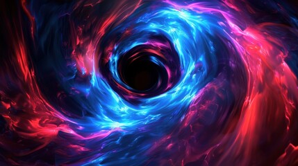 Wall Mural - Abstract black hole with a glowing event horizon, Abstract black hole in the cosmos with a supernova explosion.