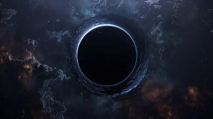 Wall Mural - Abstract black hole with a galaxy in the background Abstract space with a black hole and starlight