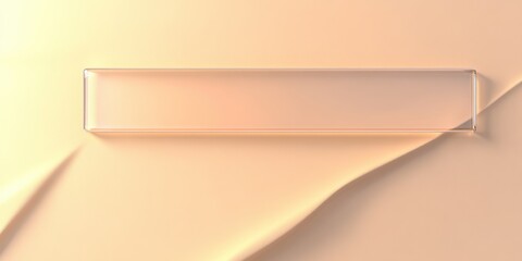 Wall Mural - Transparent rectangle on beige fabric background highlighting minimalism