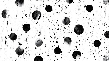 Leinwandbilder - Mesmerizing Abstract Monochrome Digital Art with Scattered Dots and Circular Patterns