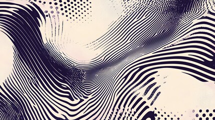 Aufkleber - Mesmerizing Abstract Wave Patterns with Dynamic Geometric Textures and Optical Illusion Effects