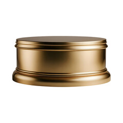 Gold pedestal or product display on transparent background