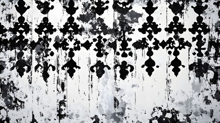 Leinwandbilder - Mesmerizing Monochrome Fluid Art Splash and Drip Background with Geometric Patterns