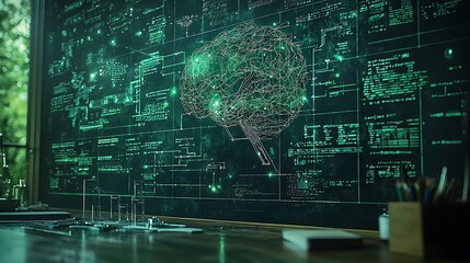 Abstract Brain Neural Network Data Processing Digital Technology Concept