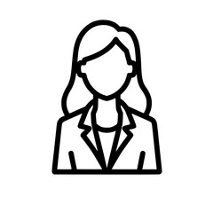 Canvas Print - professional woman icon: a sleek minimalist line drawing of a woman in a business suit ideal for rep