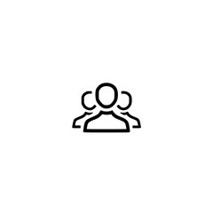 Canvas Print - three people icon: a simple outline icon on a representing a group of three individuals illustrating