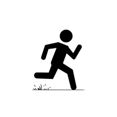 Wall Mural - running figure: simple silhouette of a person in motion a stylized runner icon against a clean backd