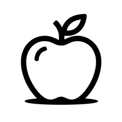 Sticker - black and white apple line icon illustration