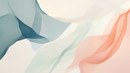 Poster - Soothing Pastel Abstract Shapes and Fluid Geometric Patterns for Elegant Design and Calming Aesthetic