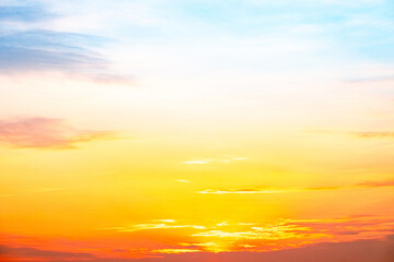 Wall Mural - sky,sunset, beautiful , luxury soft gradient orange gold clouds and sunlight on the blue sky perfect