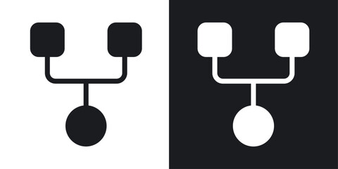 Code Fork vector icon set in solid style.