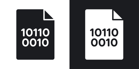 File Binary vector icon set in solid style.