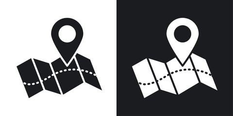 Journey vector icon set in solid style.
