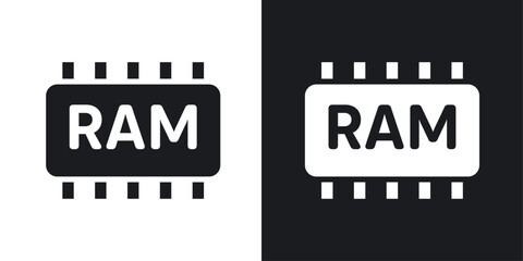 Memory vector icon set in solid style.