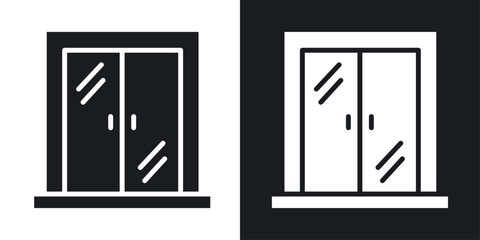 Window vector icon set in solid style.