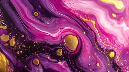 Wall Mural - Abstract Marble Art: An artistic display showcasing swirling colors, gold flecks, and the appearance of liquid motion.