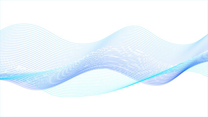 Canvas Print - abstract vector wavy lines flowing smooth curve colorful gradient purple blue on transparent backgro