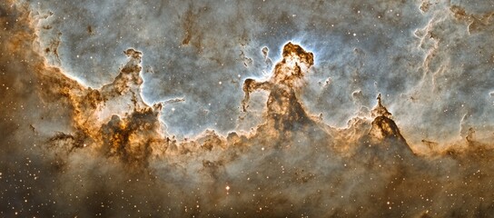 Wall Mural - a starry sky with a large cloud in the middle. a stunning nebula in the universe, with stars and dus
