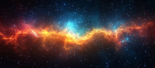 Wall Mural - a long, colorful line of stars in the sky. a stunning nebula in the universe, with stars and dust cl
