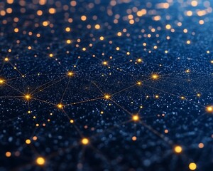 an abstract network of connected points with glowing lights