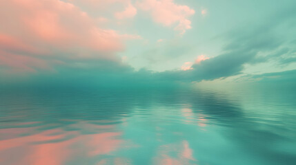Wall Mural - Tranquil abstract seascape with soft pastel skies and reflective waters