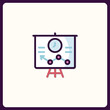 © Gambar - Presentation board icon with clock and graphic indicators for business use