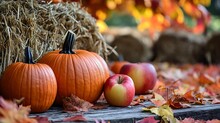 Apples And Pumpkins Display Free Stock Photo - Public Domain Pictures