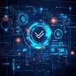 © Shahida - Futuristic Technology Interface Showing Data Processing and System Verification