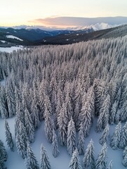 Wall Mural - snowy mountain landscape